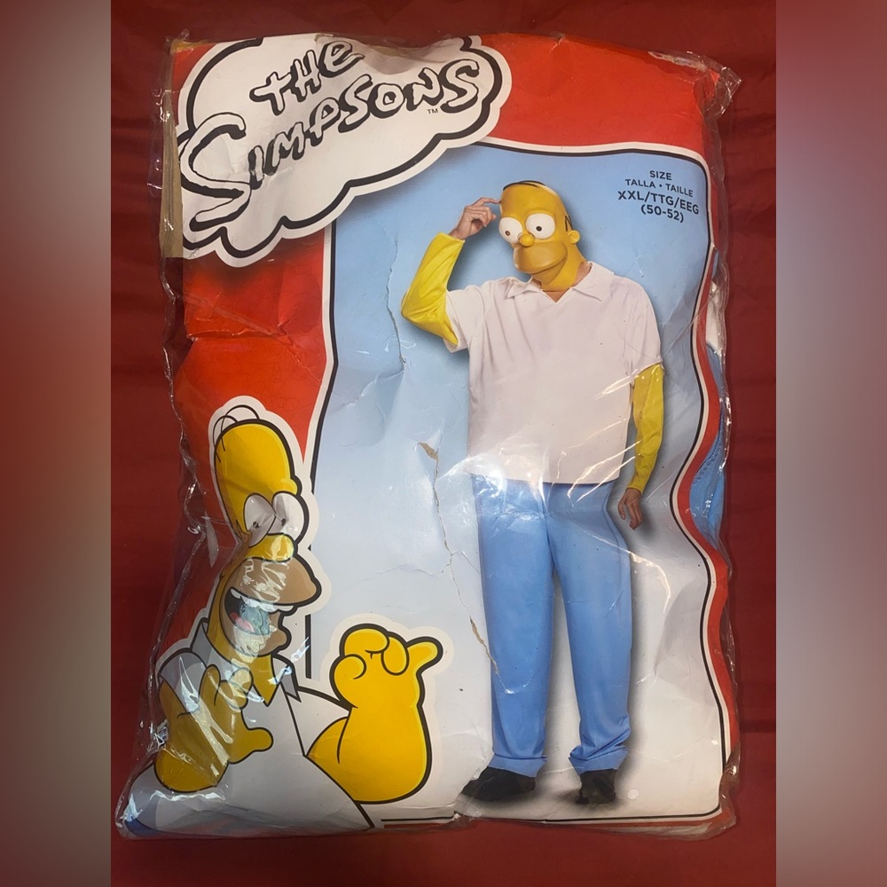 Homer Halloween Costume The Simpson Adult Male Plus Size XXlarge (50-52)